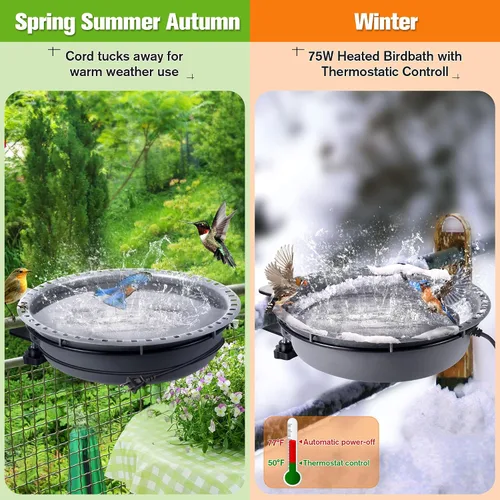 Miniatura 2 de Saillong Baños para pájaros para exteriores, comedero de agua para colibríes, para jardín, patio, césped, ideal para atraer pájaros