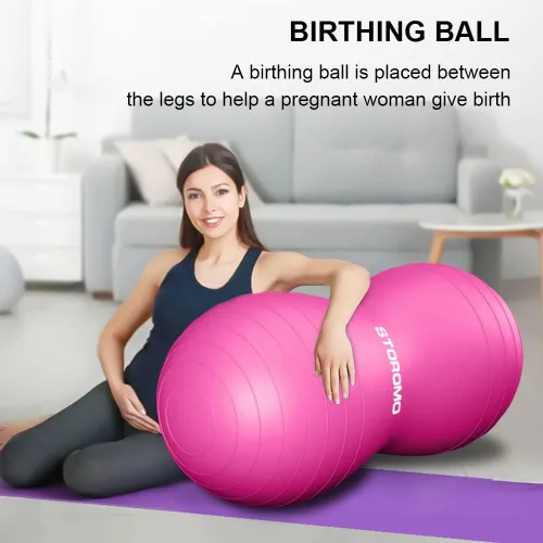 Miniatura 7 de pelota con forma de cacahuate, no se rompe, asiento activo para niños, para trabajo de parto, terapia, niños con TDAH – Bola de parto ecológica