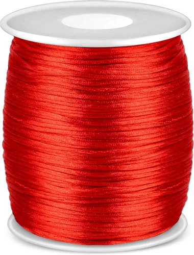 Miniatura 8 de Anezus Cordón de nailon blanco, cuerda de nailon para manualidades, cuerda de satén sedoso para pulseras trenzadas, collares colgantes, llaveros