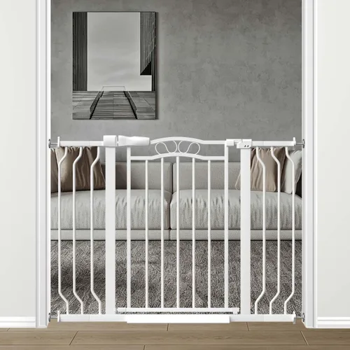 Miniatura 15 de Fairy Baby Puertas de bebé extra anchas de 29.5 a 53.1 pulgadas para puertas, puerta de seguridad para niños, perros, mascotas, puerta de escalera