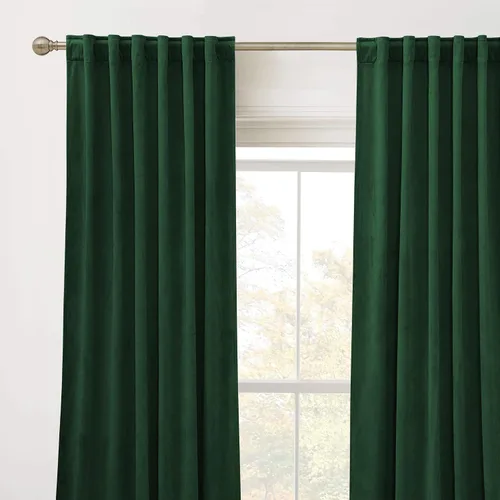 Miniatura 2 de RYB HOME - Cortinas de terciopelo verde cazador, cortinas opacas con aislamiento térmico, decoración para oficina en casa, estudio, 52 pulgadas