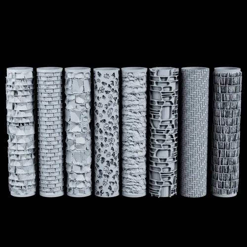 Miniatura 5 de Rodillo de textura única para esculpir arcilla y polímero, juego de mesa perfecto para construir terrenos, juego de mesa S412A ladrillo pequeño