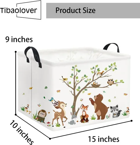 Miniatura 6 de Cesta rectangular de almacenamiento para niños, cesta de almacenamiento para bebés con asas para la cocina del hogar, lindo organizador de juguetes