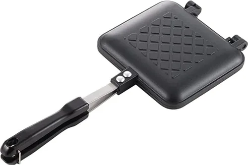 Miniatura 2 de Panini Press Hot Sandwichera antiadherente Panini Grill Pan con asa de aluminio para el hogar y campamento al aire libre, 1 paquete