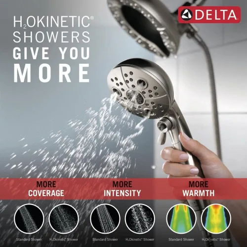 Miniatura 6 de Delta FAUCET 58480-KS-PR-PK - Combo universal de componentes para ducha, Lumicoat negro inoxidable, flujo de agua de 1.75 GPM