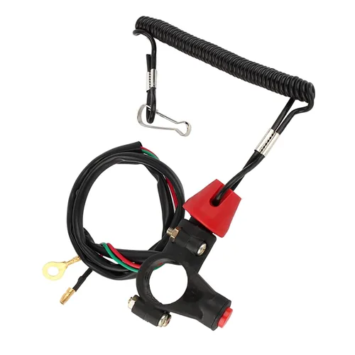 2 piezas de cable de amarre para moto de nieve, 12 V, 2 cables ATV interruptor de matanza para motor de motor interruptor de muerte para manillar
