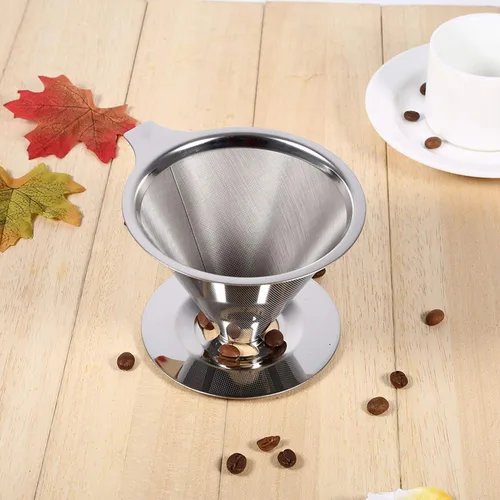 Miniatura 8 de Vierta sobre la taza de la cafetera, acero inoxidable verter sobre el gotero de café, verter sobre el filtro de doble capa de malla de la taza