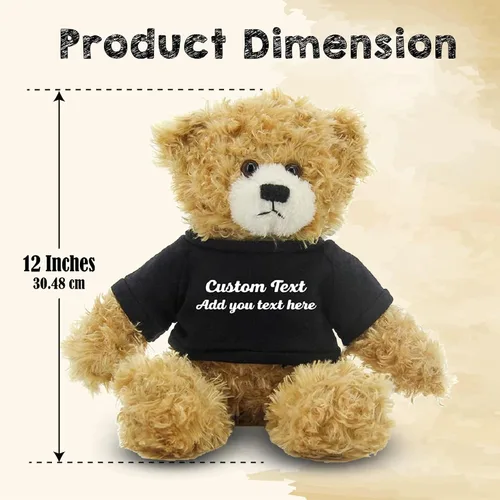 Miniatura 6 de Oso Brandon beige personalizado – Juguete de peluche personalizado de 12 pulgadas – Regalo perfecto de oso personalizado para graduación, San