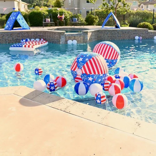 Miniatura 3 de Fun Express - Pelota de playa gigante patriótica para el 4 de julio - Juguetes - Infla - Pelotas de playa - 4 de julio - 1 pieza