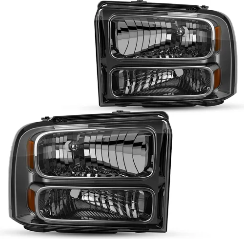 Miniatura 9 de DWVO Conjunto de faros compatible con Ford F-250 F-350 F-450 F-550 Super Duty 1999-2004/Ford Excursion 2000-2004 Faros de repuesto carcasa negra