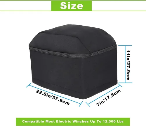 Miniatura 2 de Funda protectora para cabrestante, resistente a los rayos UV, impermeable, con cordón, accesorios de cabrestante para interiores y exteriores, Negro