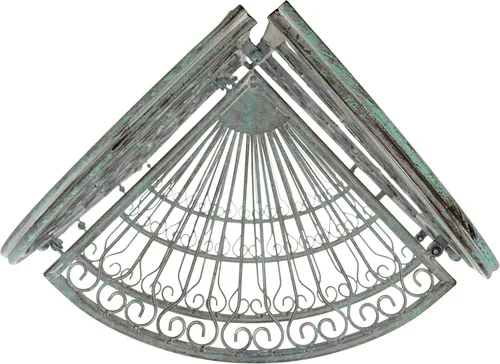 Miniatura 6 de SAFAVIEH Outdoor Collection Abarrane - Estantería esquinera de hierro forjado de 4 niveles, estilo victoriano, color verde oscuro antiguo