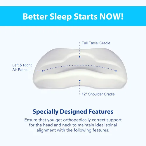 Miniatura 8 de Splintek SleepRight - Almohada de espuma viscoelástica SleepRight para dormir, la mejor almohada para dormir de lado, tamaño estándar de 24 x 5