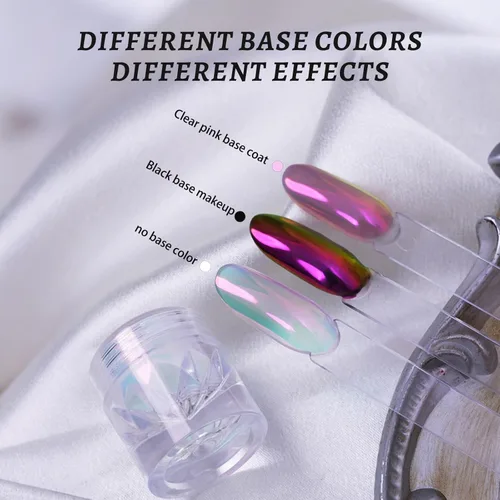 Miniatura 8 de Polvo de uñas cromado Pigmento holográfico con efecto espejo de dona esmaltado Arte de uñas de grado profesional y resina para manualidades