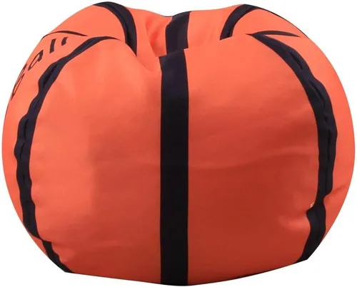 KENANLAN Puf de fútbol para niños, puf de almacenamiento para niños, puf de 18 pulgadas con cremallera, para juego de juguetes de felpa (baloncesto)
