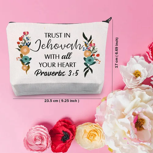 Miniatura 2 de TSOTMO Pioneer Gifts Pioneer - Neceser cosmético con cremallera para mujeres, regalo de vida pionera, el mejor regalo para la vida (Proverbios 3:5)