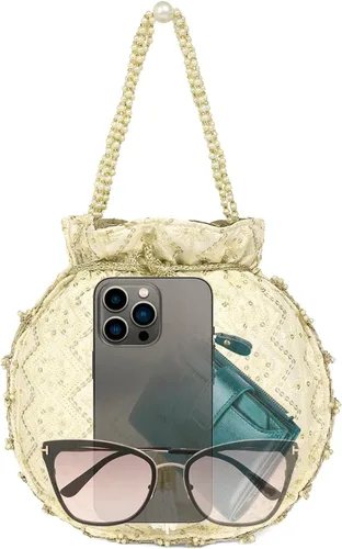 Miniatura 9 de Aheli Potli - Bolso de mano para mujer, hecho a mano, elegante, para novia, bolso de moda