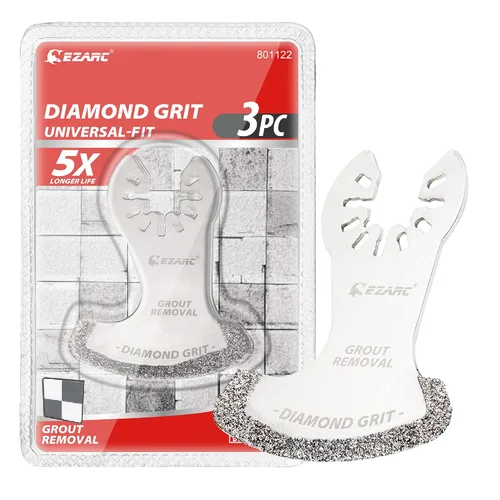 Miniatura 11 de EZARC Hoja oscilante de diamante, hojas de sierra oscilante de alcance extra largo para herramienta multiusos, para eliminación de lechada, limpieza