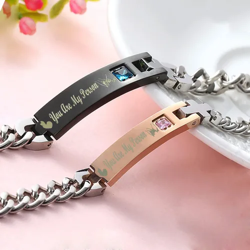 Miniatura 12 de Regalo para enamorado, para él y ella, pulseras grabadas personalizadas para parejas, para mujeres y hombres, juego a juego, regalo de aniversario