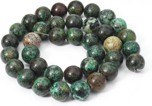 Miniatura 6 de 60 cuentas de piedra natural de 15⁄64 pulgadas (6 mm) con cuentas de turquesa africana que es una piedra para sanación de la energía. Cuentas
