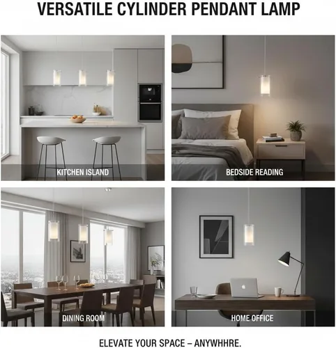 Miniatura 3 de AKEZON Lámpara Colgante de 3 Luces, Lámpara Colgante de Vidrio para Interior, Altura Ajustable, Acabado de Níquel Cepillado para Cocina y Comedor