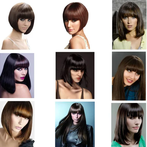 Miniatura 3 de Extensiones de cabello humano con clip, con flequillo y patillas, una pieza, clip frontal