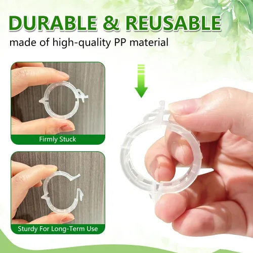 Miniatura 3 de FXOICMI Clips de soporte para plantas, clips de fijación de jardín de plástico para plantas trepadoras, vides de tomate y uva, clips de jardín