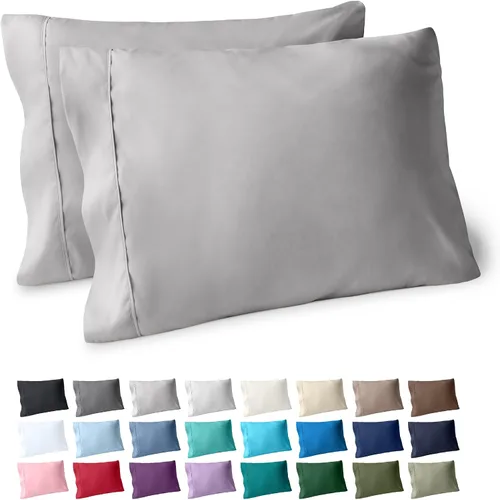 Miniatura 20 de Bare Home Juego de 2 fundas de almohada de microfibra de tamaño estándar, fundas de almohada refrescantes, doble cepillado, fácil cuidado, cierre