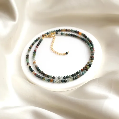 Miniatura 72 de Gempires - Collar de cuentas de piedras naturales hechas a mano, joyería de cristal hipoalergénica de 20 pulgadas, chapado en oro, joyería de moda