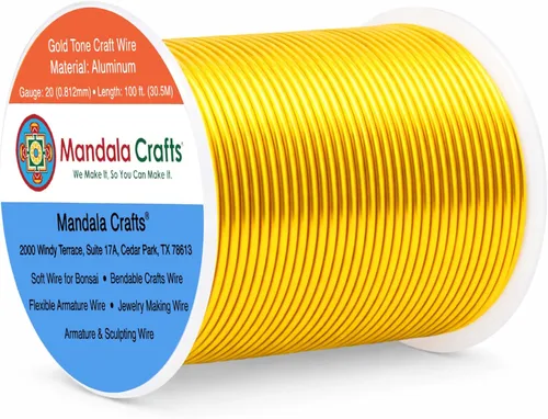 Miniatura 371 de Mandala Crafts - Alambre de aluminio anodizado de 8 calibre para hacer joyas - 9.75 m de alambre flexible negro colorido - Flexible para bonsái
