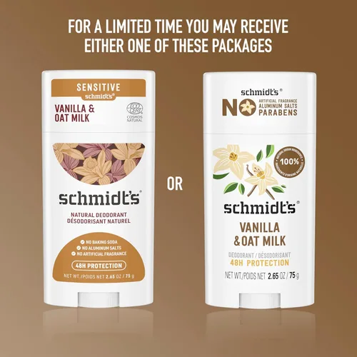 Miniatura 3 de Schmidt's Desodorante vegano sin aluminio con vainilla y leche de avena con protección contra olores las 24 horas, para mujeres y hombres