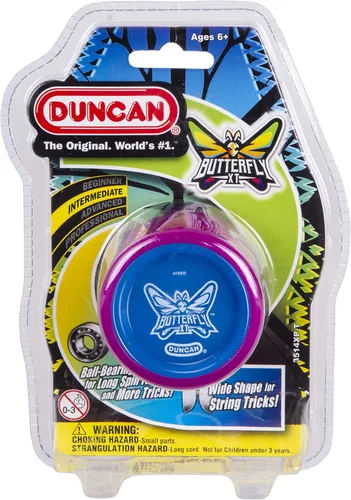 Miniatura 4 de Duncan Toys Butterfly XT - Yoyó con cuerda, eje de rodamiento de bolas y cuerpo de plástico, yoyó para trucos de cuerda, morado con tapa azul