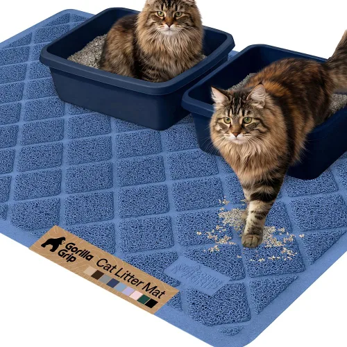 Miniatura 33 de Gorilla Grip - Tapete para atrapar la arena del arenero de gatos, 100% impermeable, fácil de limpiar, respaldo texturizado, suelos más limpios, se