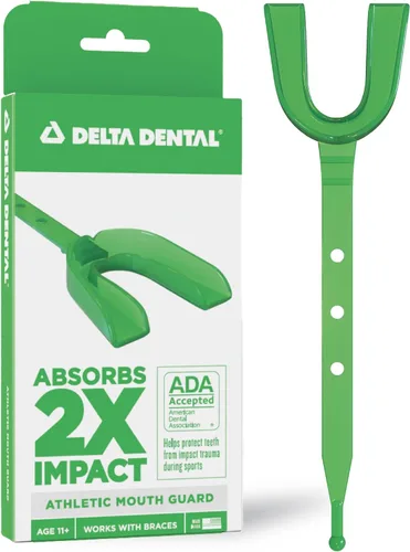 Miniatura 13 de Delta Dental Protector bucal deportivo con correa, aceptado por la ADA, 2 veces la absorción de impactos, funciona con aparatos ortopédicos