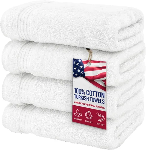 Miniatura 12 de Toalla American Veteran, Juego de Toallas de Mano para Baño de 4, 100% Conjunto de Toallas de Mano Turcas de Algodón, Toallas de Mano Suave
