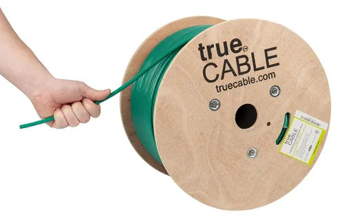 Miniatura 15 de TRUE CABLE Cable Ethernet a granel de elevación blindada Cat6A, 1000 pies, azul, cobre sólido desnudo 23 AWG, 750 MHz, F/UTP, PoE++ 100 W