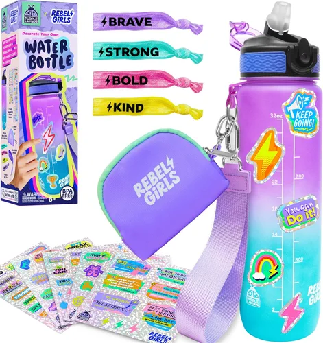 Miniatura 10 de PURPLE LADYBUG Decora tu propia botella de agua para niñas, regalo para niñas de 5, 6, 7, 8, 9, 10 años, regalo de cumpleaños, juguetes de Piedra