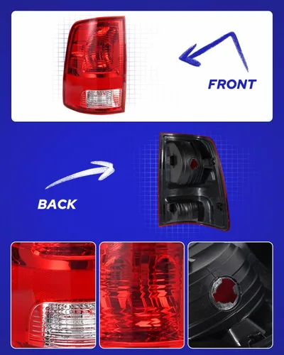 Miniatura 8 de AUTOONE Actualizado para Dodge RAM Ensamble de Luces Traseras, Ensamble de Faro Trasero Compatible con 2009-2018 Dodge RAM Pickup Trasero Original