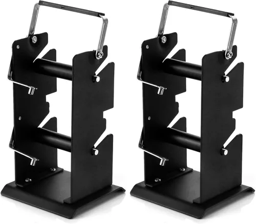Miniatura 8 de QWORK Soporte de carrete dispensador de soldadura doble, soporte de rodillo ajustables, dispensador de carrete, alimentador de carrete herramienta