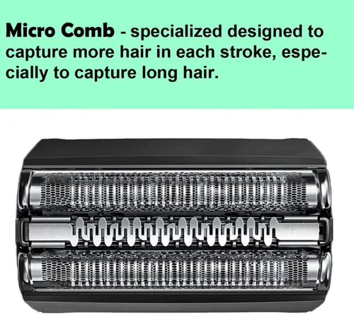 Miniatura 3 de 52B Serie 5 Cabezal de repuesto para afeitadora eléctrica Braun, lámina de repuesto S5 en húmedo y seco y cortador compatible con 5190cc 5090 5020