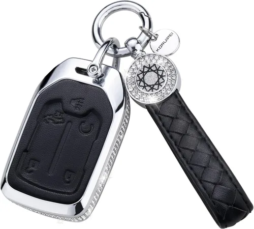 Miniatura 42 de Funda para llavero compatible con Volvo, cuero negro con cristal de protección de 360 grados para XC90, XC60, XC40, S60, S90, V60, V90, Polestar 1