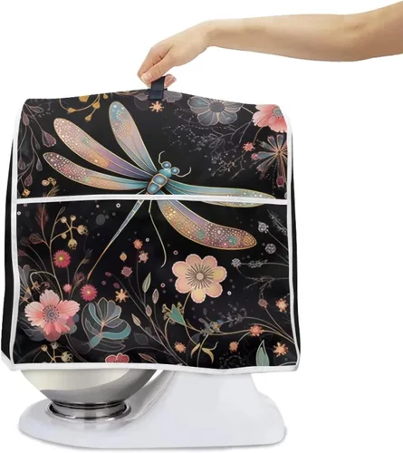 Miniatura 2 de Funda para batidora de pie de libélula bohemia compatible con mezclador de cocina de 4.5 a 5 cuartos de galón, a prueba de polvo, cubierta