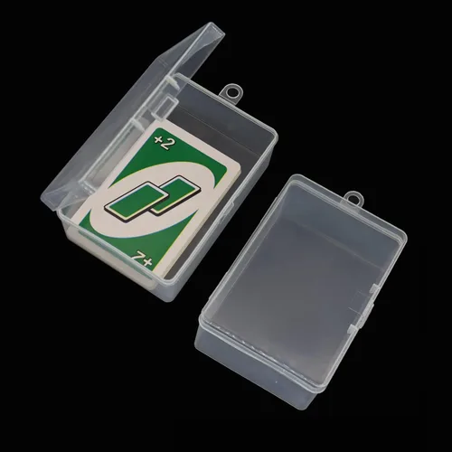 Miniatura 7 de Funda de plástico UNO para tarjetas compatible con 112 piezas de juego de cartas Classic Mattel UNO, caja de almacenamiento de alta capacidad