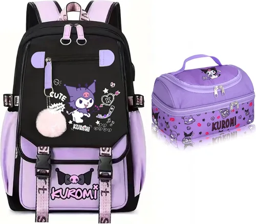 Miniatura 10 de Roffatide Mochila de anime impresa de negocios casual para computadora portátil, mochila para viajes, senderismo, mochila de 17 pulgadas A