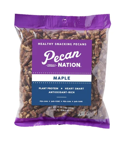 Miniatura 18 de Pecan Nation Mitades de nuez pecana de Georgia tostadas con canela, 16 oz., Natural, Sin conservantes, Ricas en antioxidantes, Sin OMG, Aperitivo