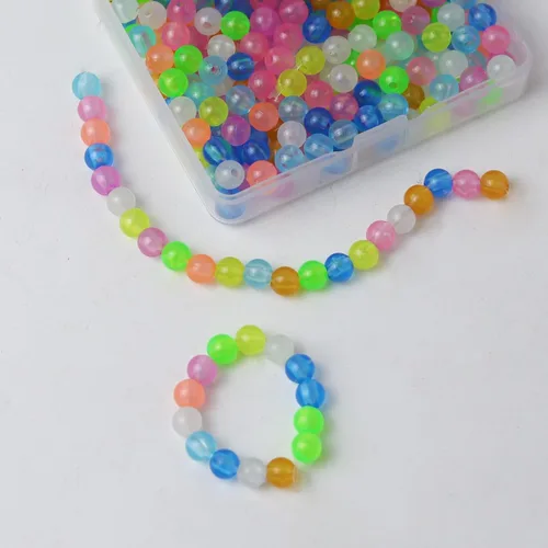 Miniatura 5 de MAFIMOEA - Juego de 200/500 cuentas luminosas de pesca, huevos de cebo, juego surtido de líneas de pesca de plástico, cuentas para bagre lubina