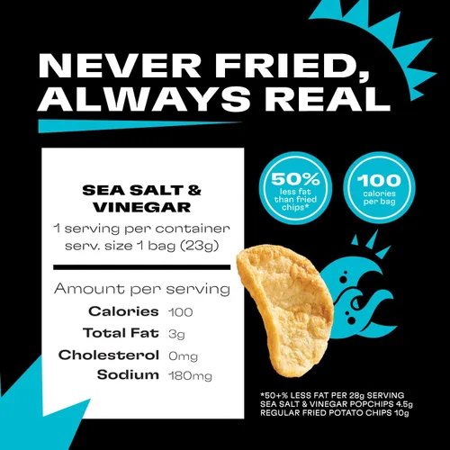 Miniatura 7 de Popchips Paquete variado de papas fritas, porciones individuales de 0.8 onzas (paquete de 24), 4 sabores: 8 sal marina, 8 barbacoa, 4 crema agria