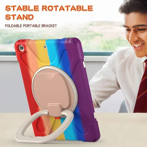 Miniatura 2 de Funda para iPad Air de 3ª generación – Funda resistente para niños con soporte giratorio, soporte para lápices y correa de transporte para iPad