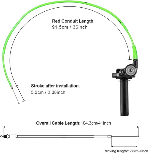 Miniatura 3 de NIBBI Empuñadura de acelerador giratorio, empuñaduras para bicicleta de tierra con cable de acelerador y empuñadura de manillar para bicicleta pit