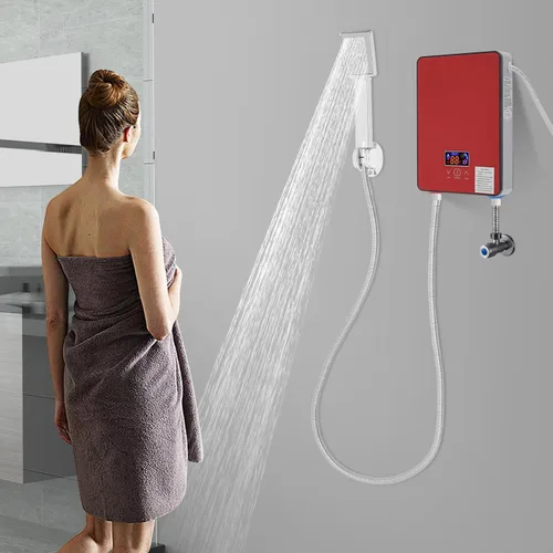 Calentador de agua instantáneo sin tanque de 6500 W, calentador de agua eléctrico para debajo del fregadero con pantalla LED, calor rápido de 3
